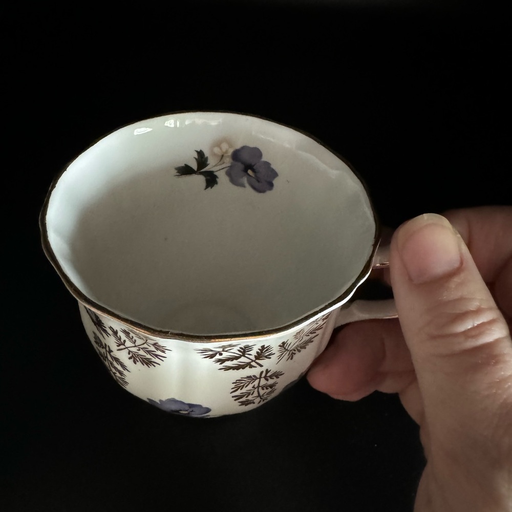 Ridgeway RARE Pottery Royal Adderley teacup and saucer H1640 Pansies - Picture 8 of 9